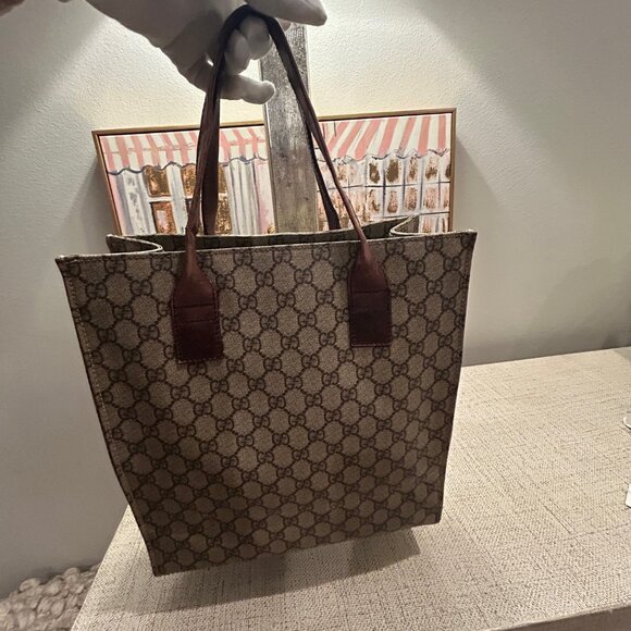 Gucci Canvas & Leather Vintage Monogram Tote - Picture 2 of 12